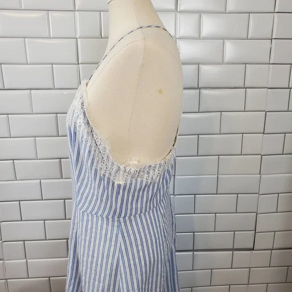 LUSH | BOUTIQUE IVY & LEO STRIPED LACE SUNDRESS SLIP DRESS WOMEN'S LARGE NWT - Picture 6 of 17
